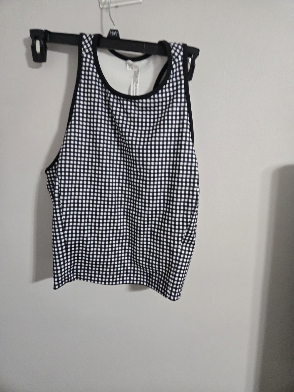 Avia Black and White Gingham Muscle Tank